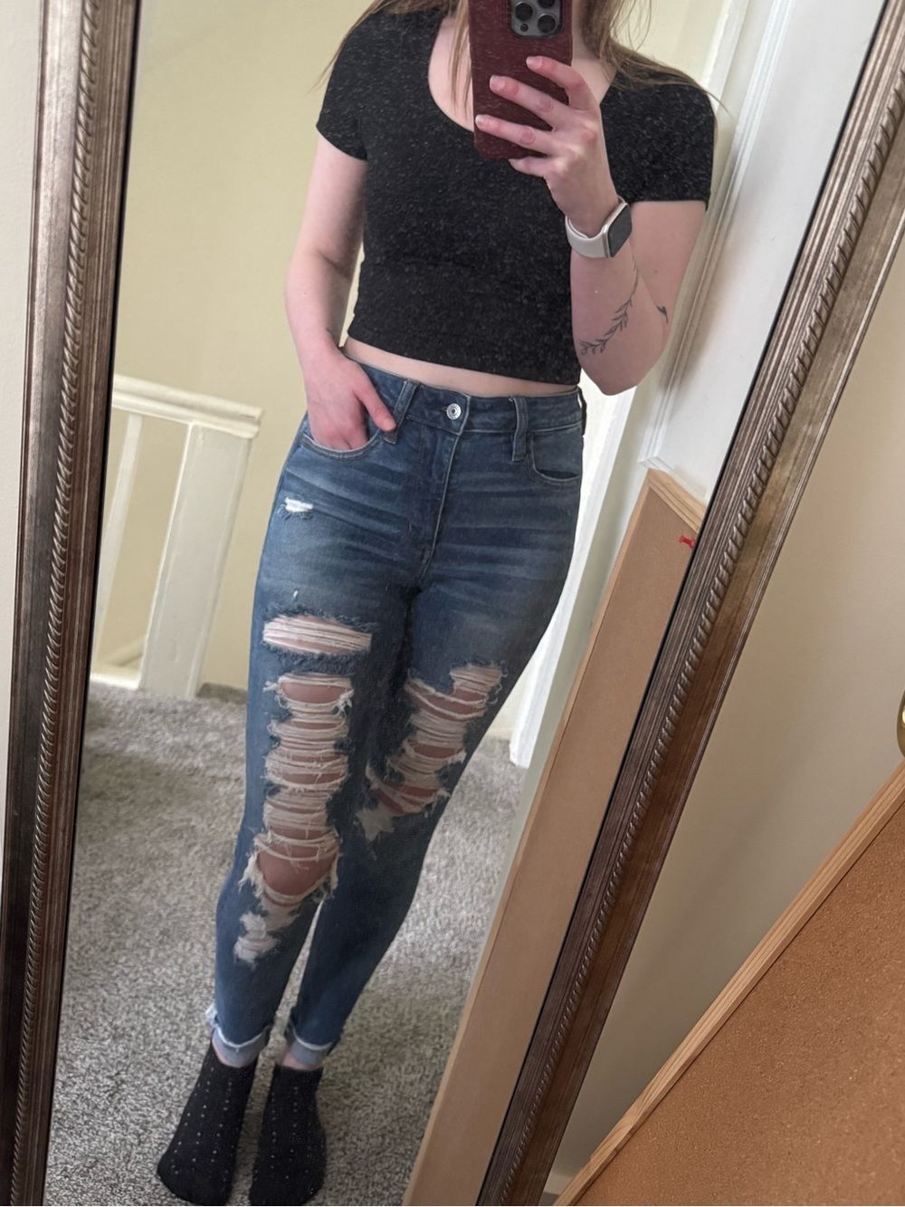 Bundle 3/$45 - American Eagle Outfitters Distressed Light Blue Denim Jeans